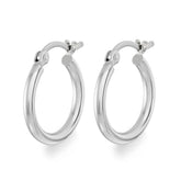 White Gold Classic Hoop Earrings - Dracakis Jewellers